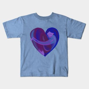 Self hug heart woman Kids T-Shirt